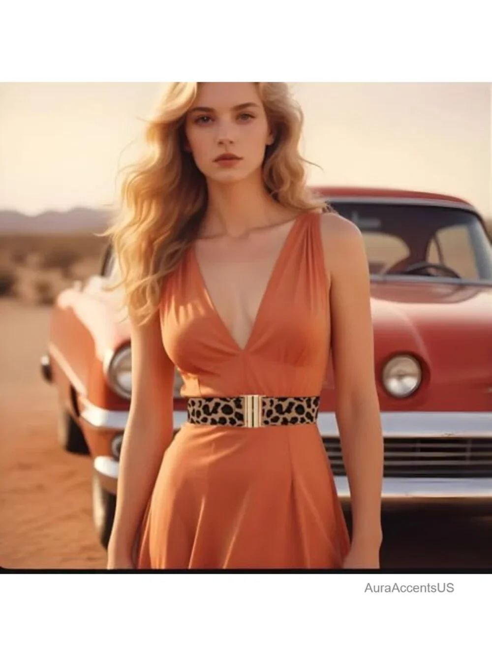 Wide Stretch Waist Belt - Vintage Elastic Leopard Print Dress Tuck Belt